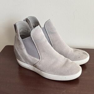 Sorel Women's Gray Suede heeled Ankle Boots size 7